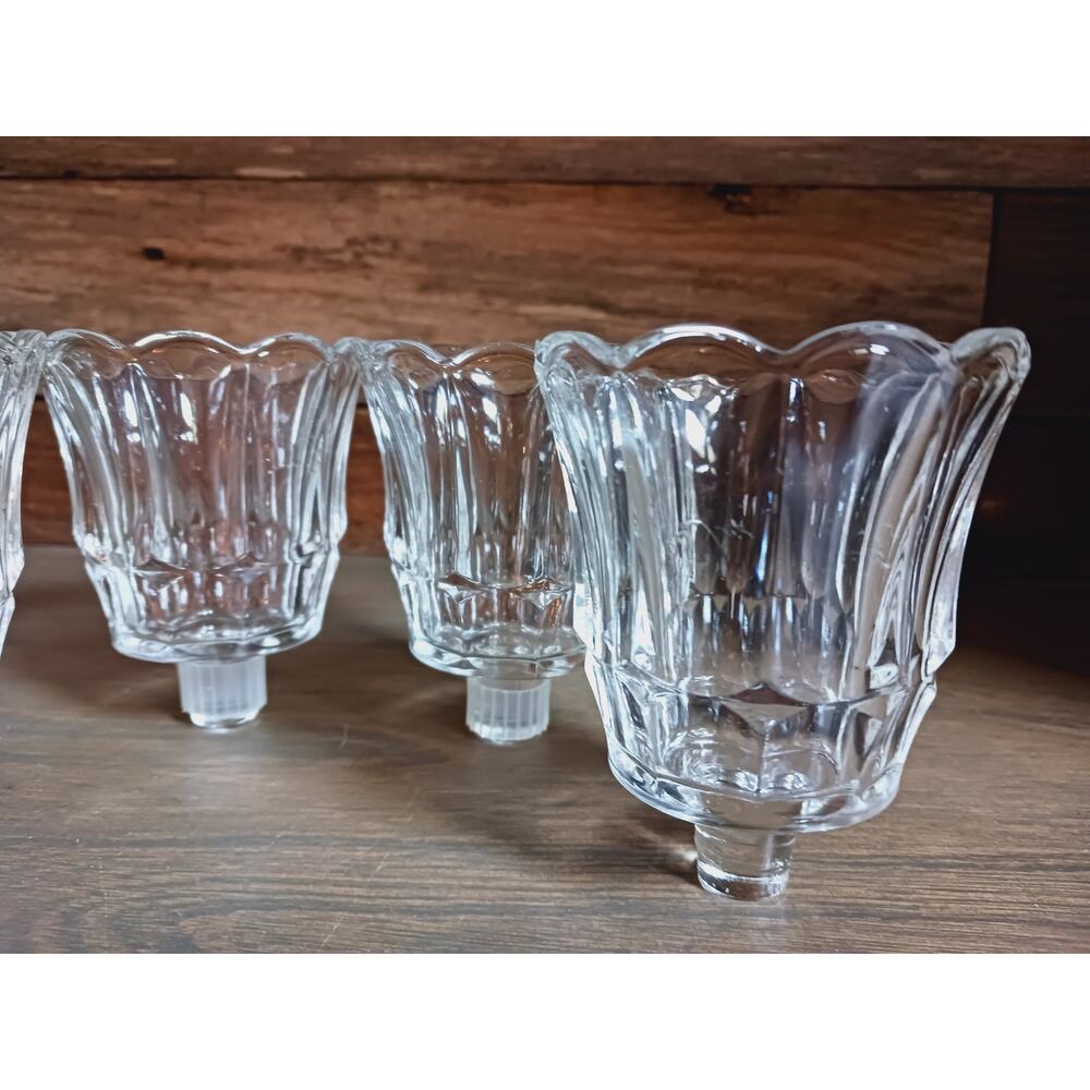 Set 4 Homco Scalloped Tulip Retro Vintage Peg Cup Votives Sconce Candle Holders - Picture 5 of 8